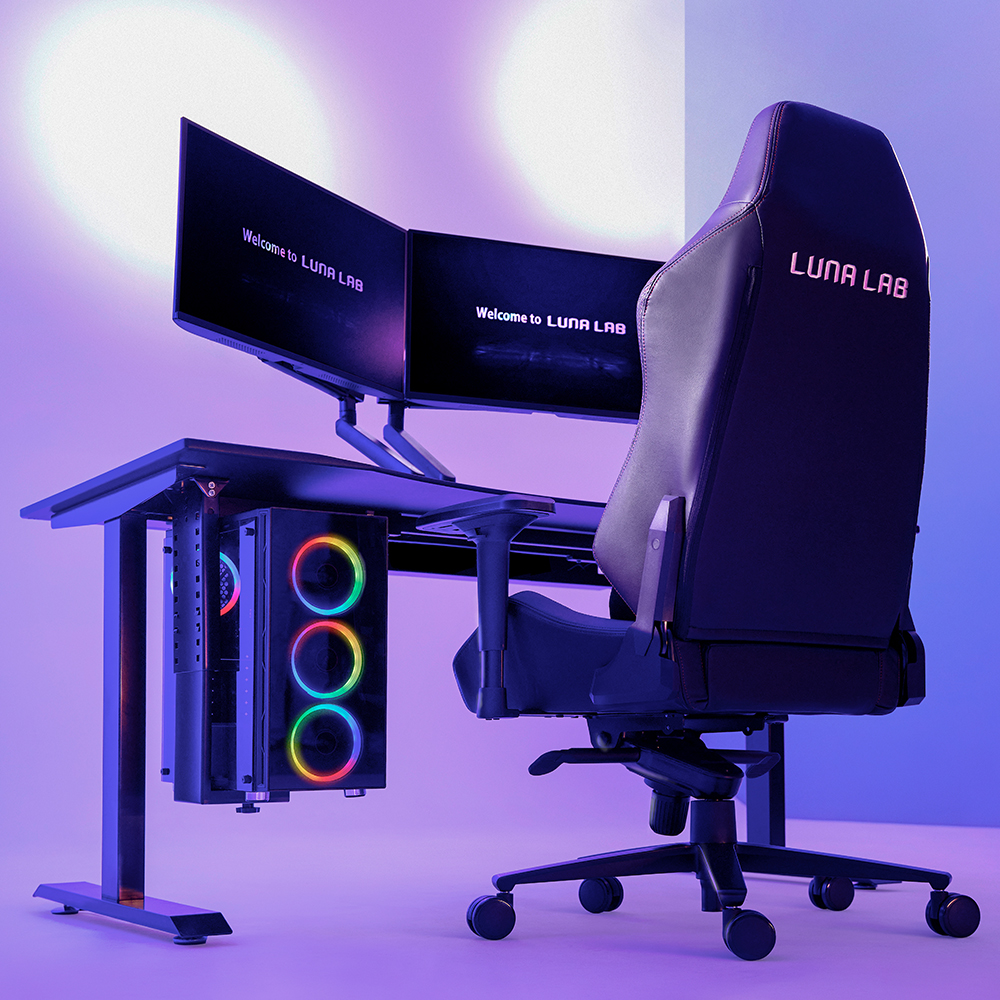 루나랩 컴퓨터책상 거실 서재 1인용 게이밍 책상 블랙커브1500 기사설치