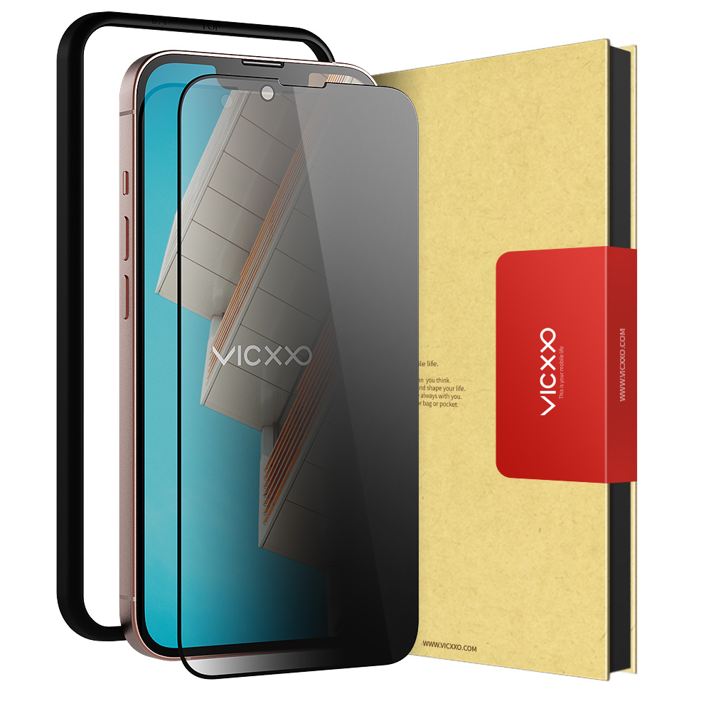 빅쏘 4D 사생활보호필름 강화유리 아이폰13 미니, 1매입