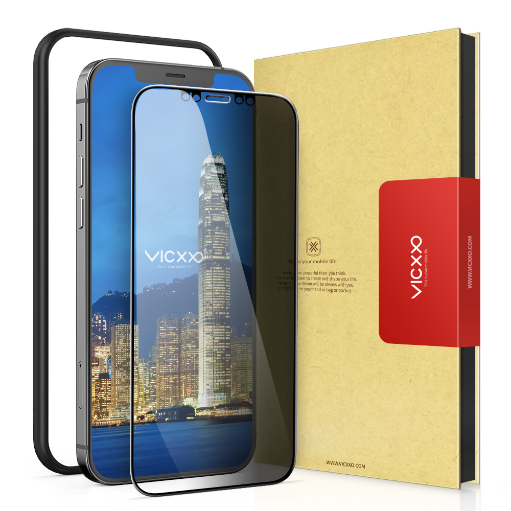 빅쏘 4D 사생활보호필름 강화유리 아이폰12 미니, 1매입