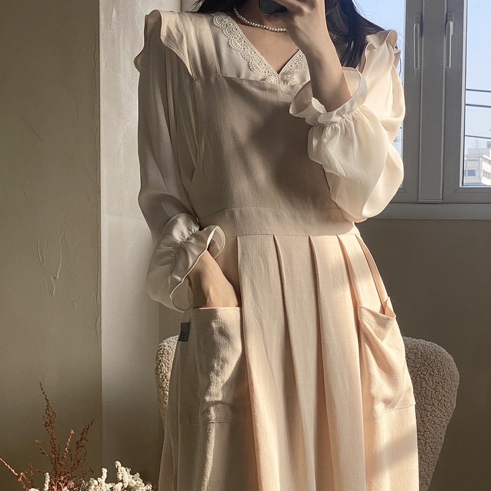 한스데이 쁘띠벨 원피스 플레어 앞치마 - 상세 이미지 2