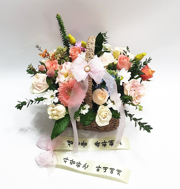 핑크 꽃바구니 부모님 생신 장미 환갑 축하 선물 꽃다발 꽃배달 당일 배달 배송 농장꽃