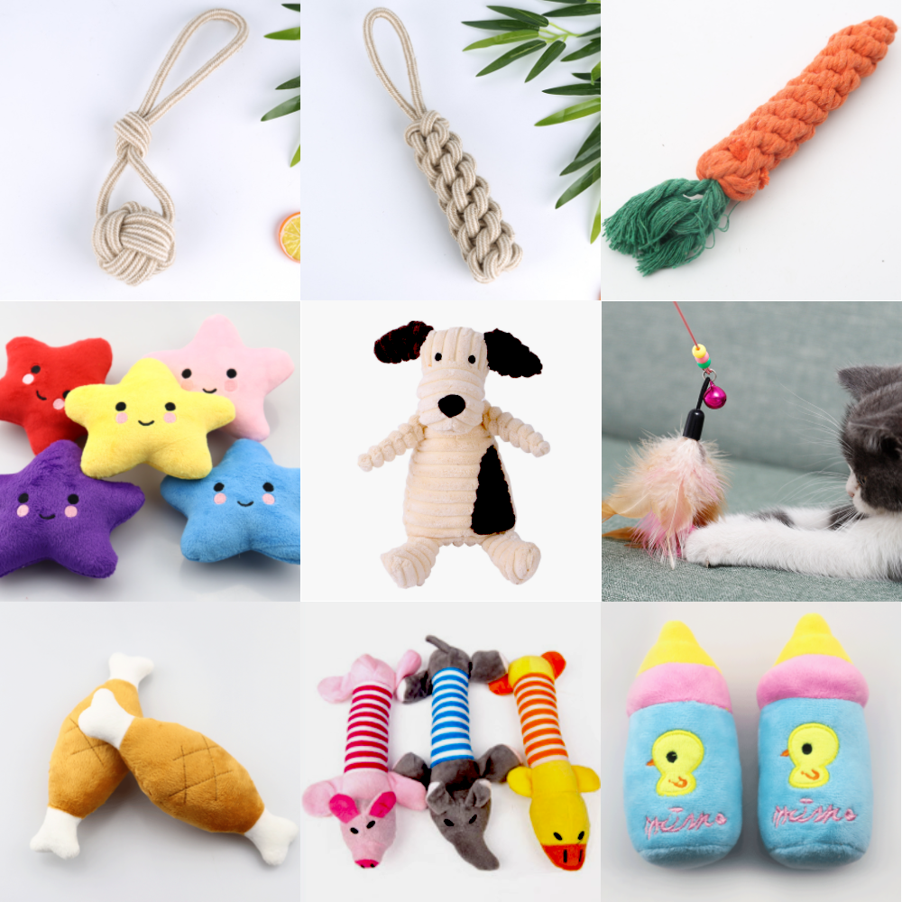 퍼플펫 강아지 장난감 터그놀이 노즈워크 이갈이 치석제거 삑삑이 고양이 낚시대 애착인형 제품 이미지