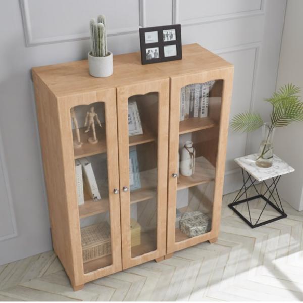 고급 원목 거실 빈티지 장식장 나무 우드 유리 도어 수납장