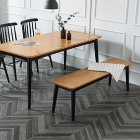 블랙 긴의자 원목 장 의자 낮은 식탁 식당용 일자의자 3인용 벤치 나무 3인 카페