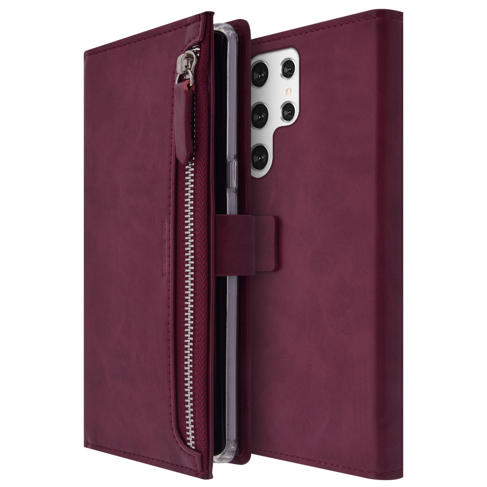 갤럭시 S22 울트라 지갑형 다이어리 휴대폰 케이스 블랙 - 상세 이미지 3