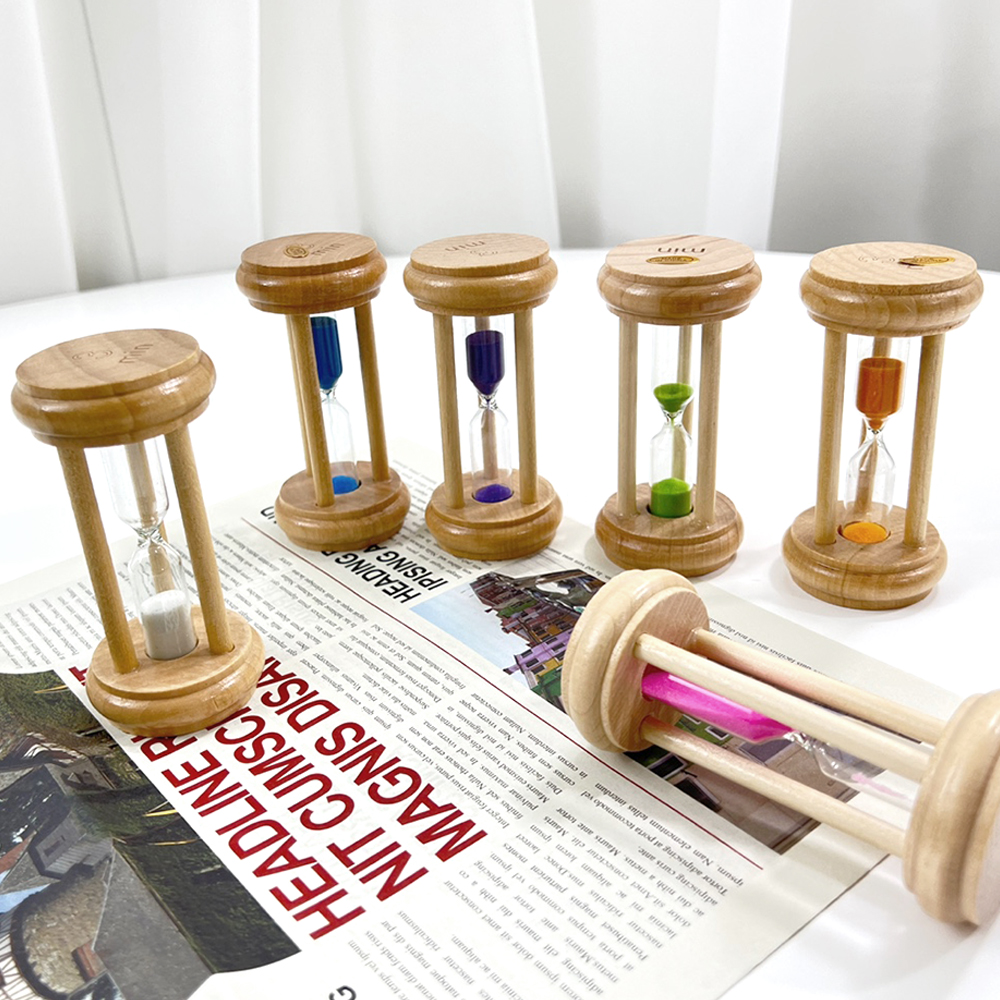원목 원형 모래시계 1분 3분