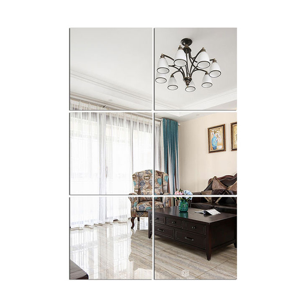 2mm 고급 아크릴거울 라운드형 20X20 무타공 안전 화장대 욕실 현관 붙이는 거울