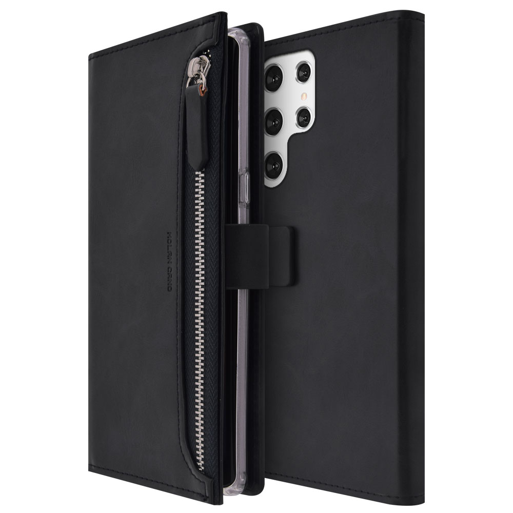 갤럭시 S22 울트라 지갑형 다이어리 휴대폰 케이스 블랙 - 상세 이미지 5