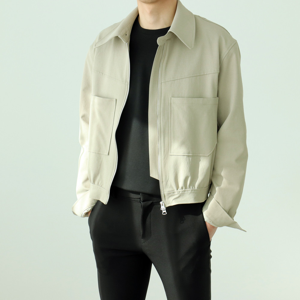 남자봄자켓 오버핏 트러커 크롭 남자자켓 이미지 2