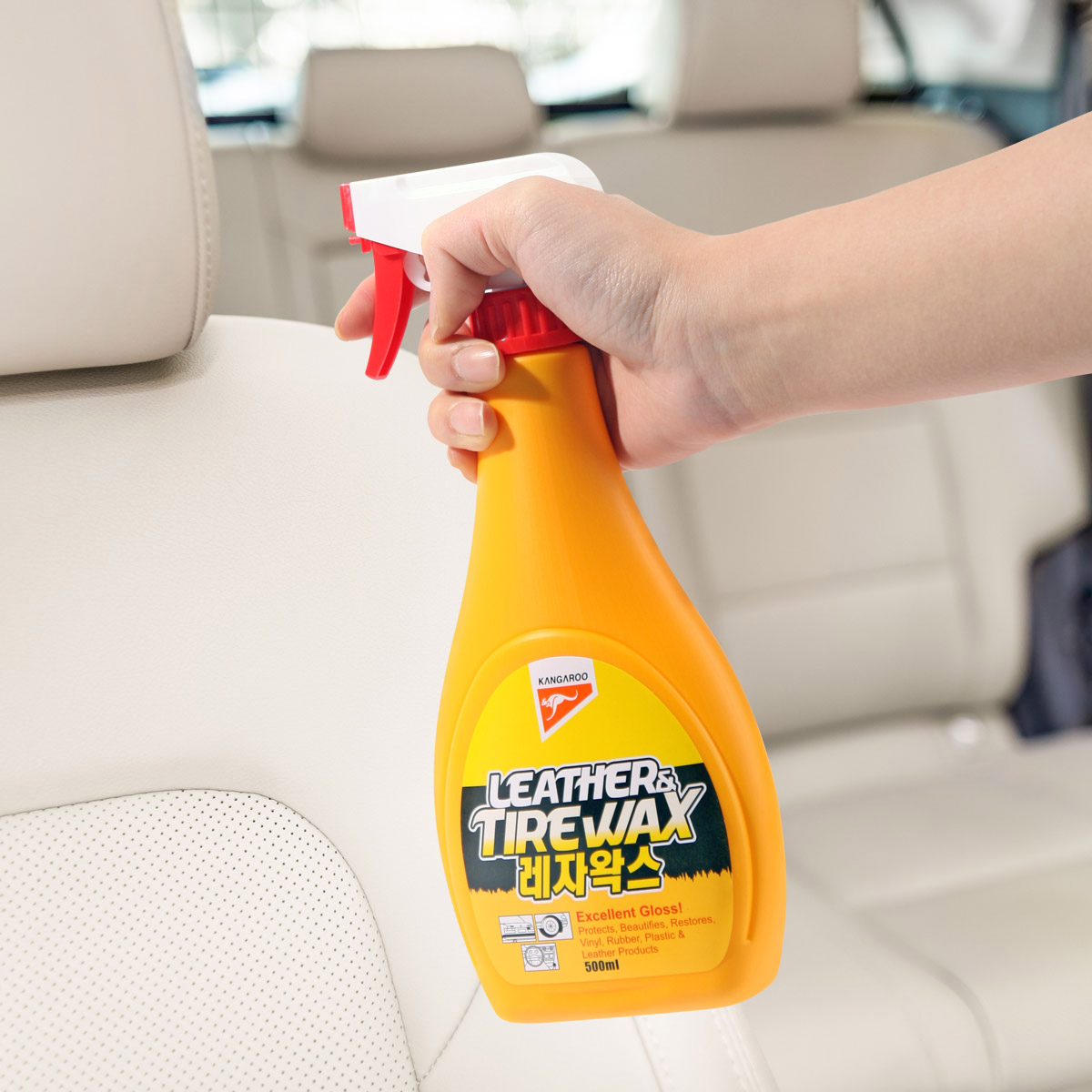 캉가루 레자왁스 자동차 세차 타이어 가죽 보호 크리너 500ml