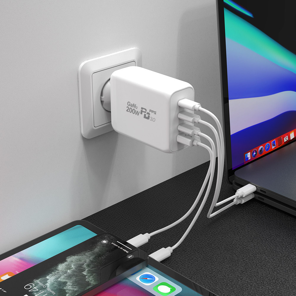 200W C타입 PD PPS USB 고속 접지 멀티충전기 노트북 200PD-GAN2 - 상세 이미지 3
