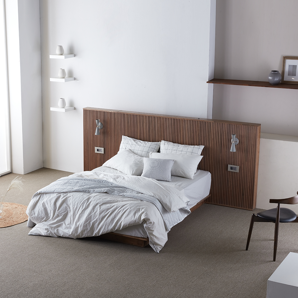 슬립퍼 아라 신혼 부부 트윈 템바보드 원목 호텔 호텔형 호텔식 침대 프레임 LK 라지킹 A타입 H150