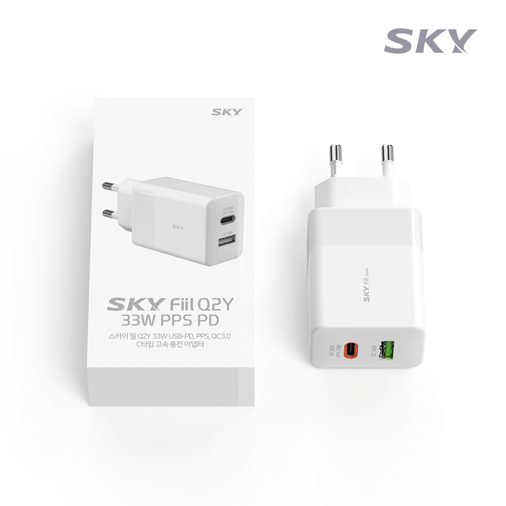 스카이 필 Q2Y 33W USB-PD, PPS, QC3.0 C타입 고속 충전 어댑터 - 상세 이미지 3