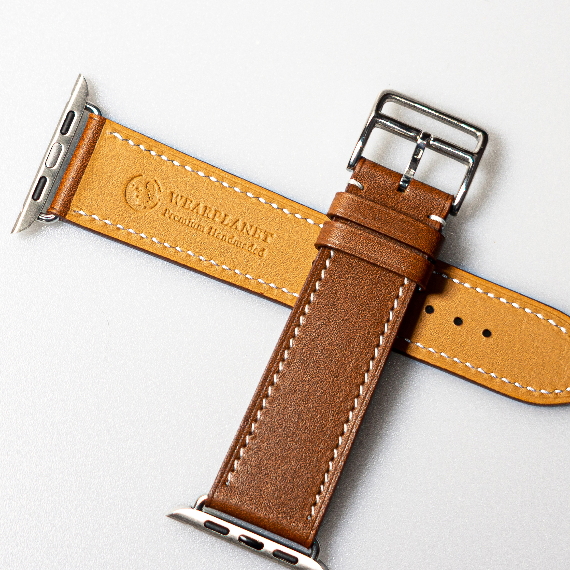 웨어플래닛 애플워치 바레니아 핸드메이드 수제 프리미엄 가죽 레더 스트랩 시리즈10 11 울트라3 호환 - 상세 이미지 5