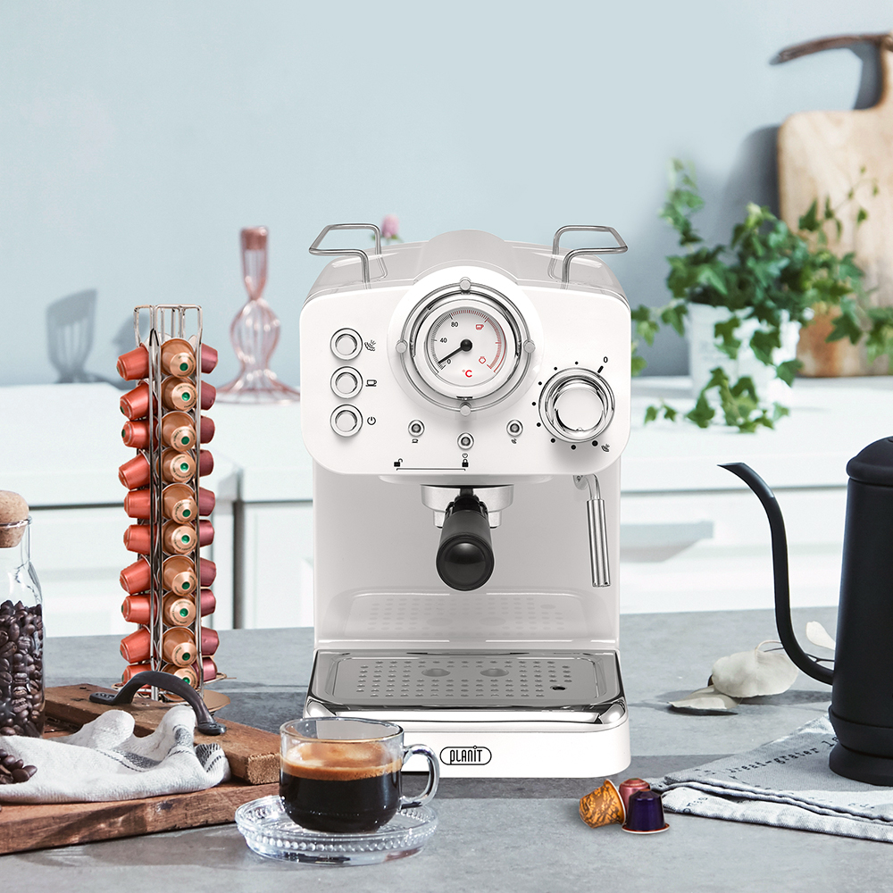 플랜잇 에스프레소 가정용 커피머신 레트로 2in1 PCM-F15 홈쇼핑 히트