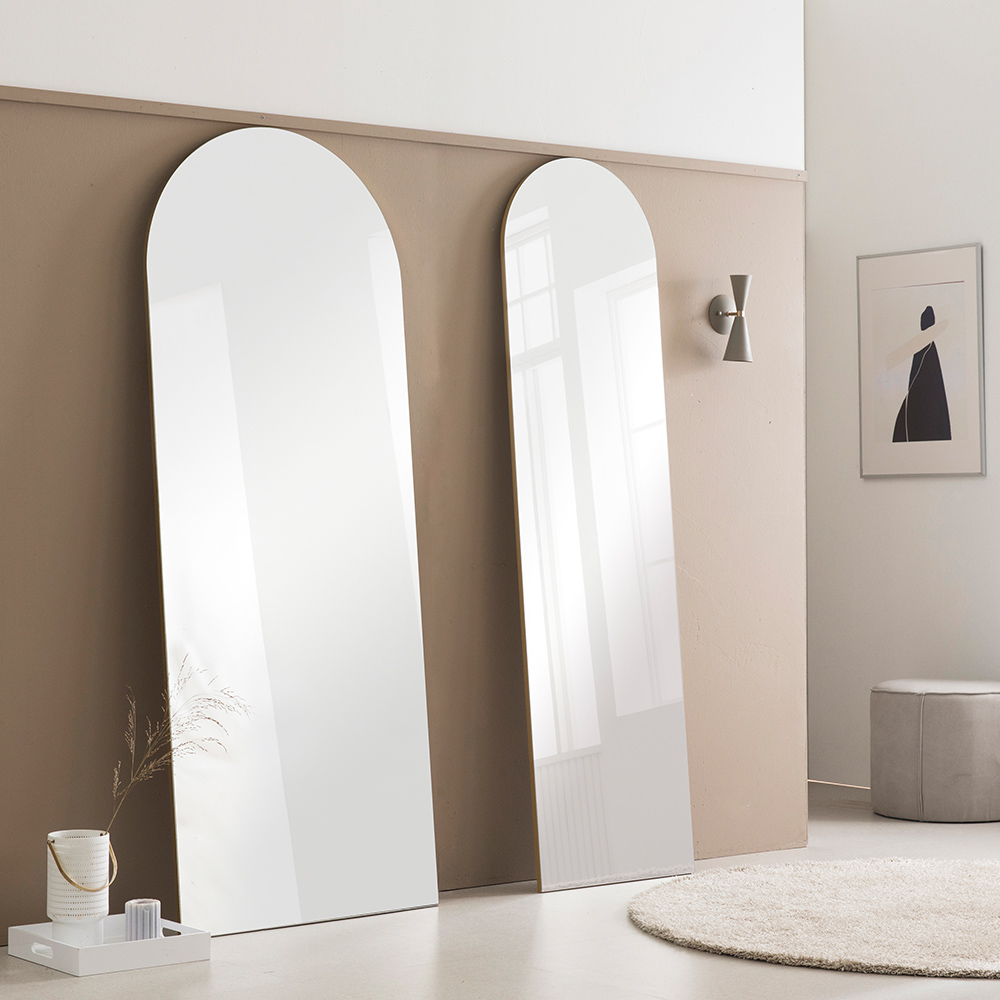 장인가구 컬렉 비산방지 아치형 인테리어 스탠드 벽걸이 아치형 이동식 전신거울 500