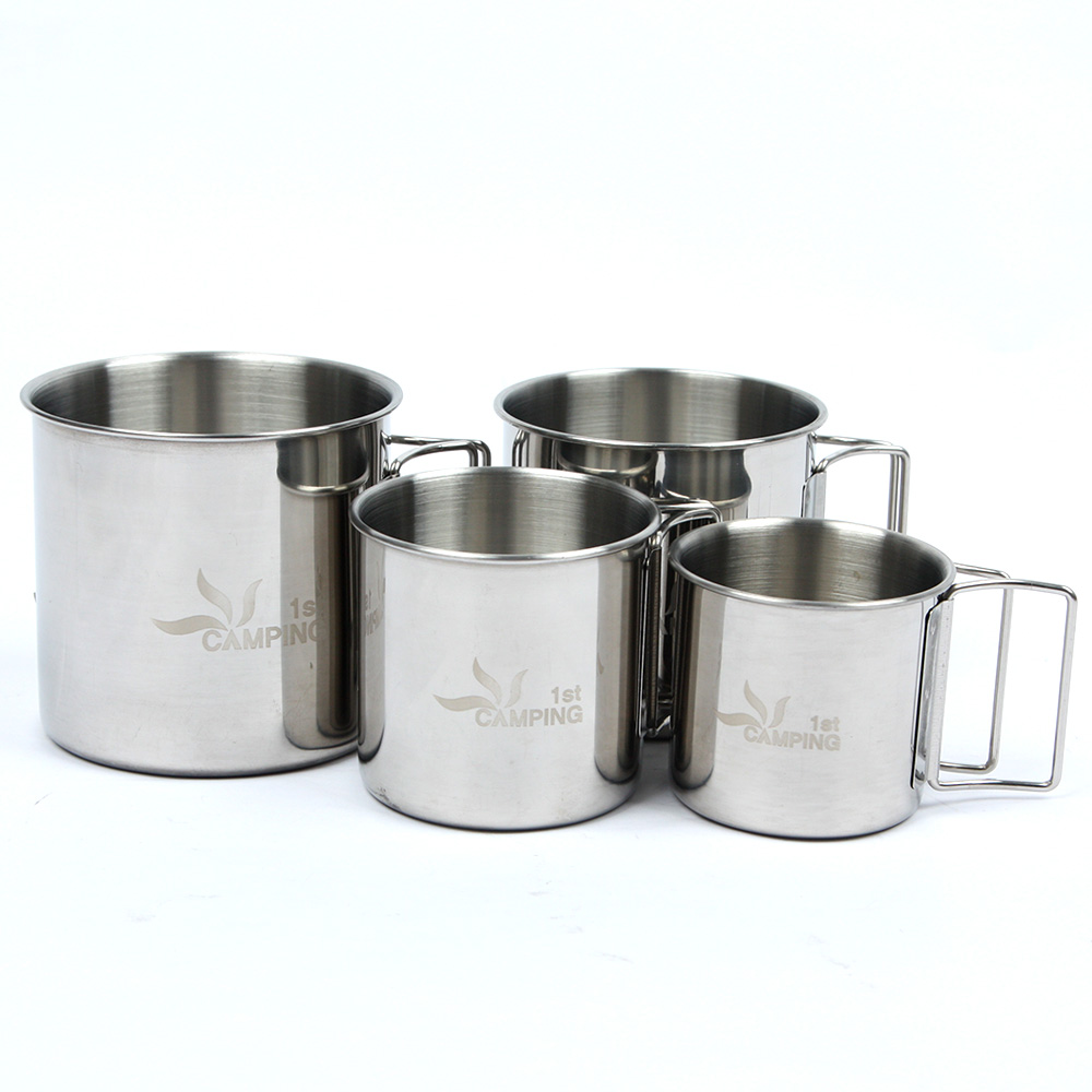 스텐 4종 컵세트 등산 미니멀 304스테인레스 220ml 300ml 500ml 600ml - 상품 이미지