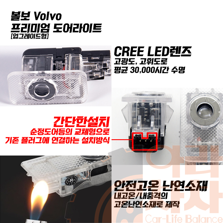 볼보 도어라이트 8K무변색 LED 도어램프 - 상세 이미지 4