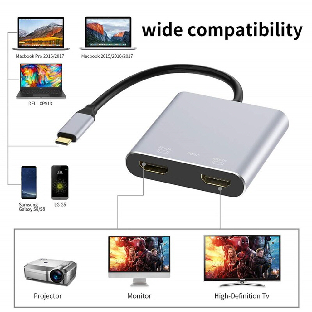 C타입 to HDMI 4k 노트북 맥북 듀얼모니터 확장 복제 어댑터 B4 이미지 6