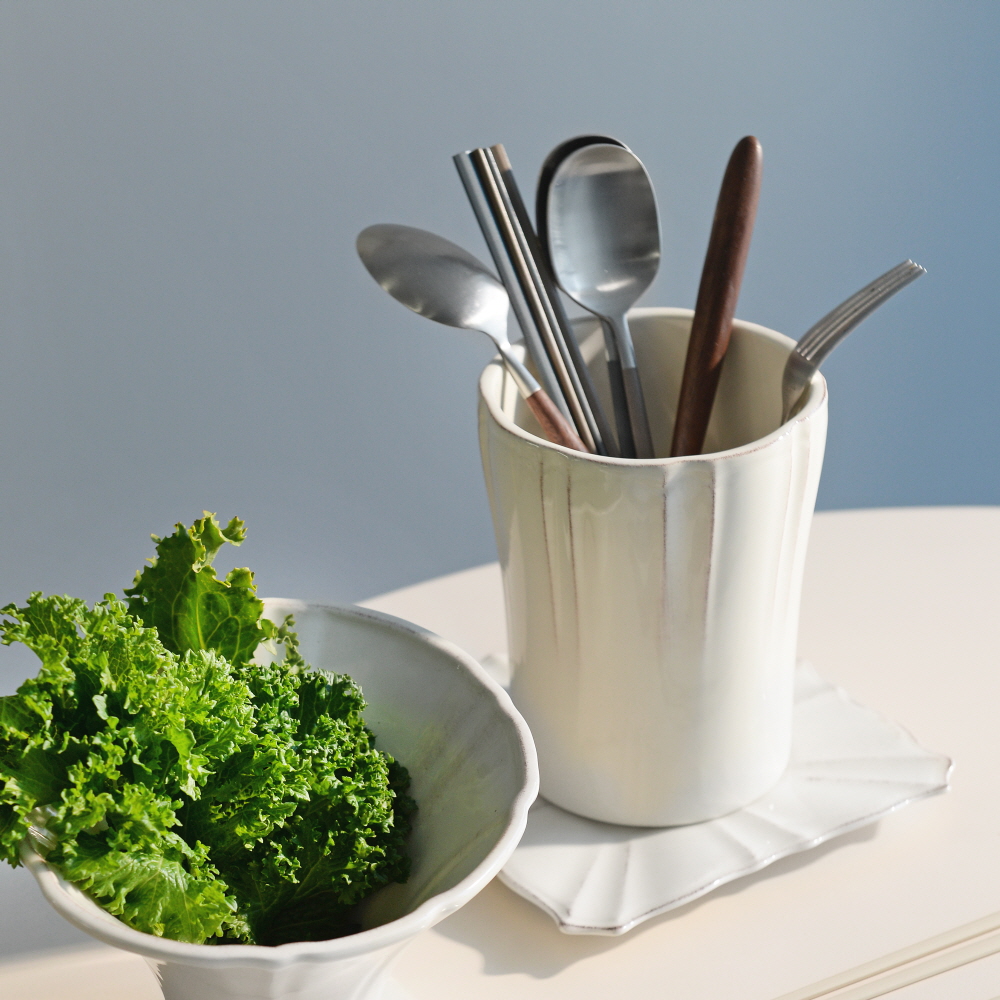 벨류세라믹 끌로에 빈티지 클래식 카페 브런치 플레이트 / 수저통 11cm 2p set