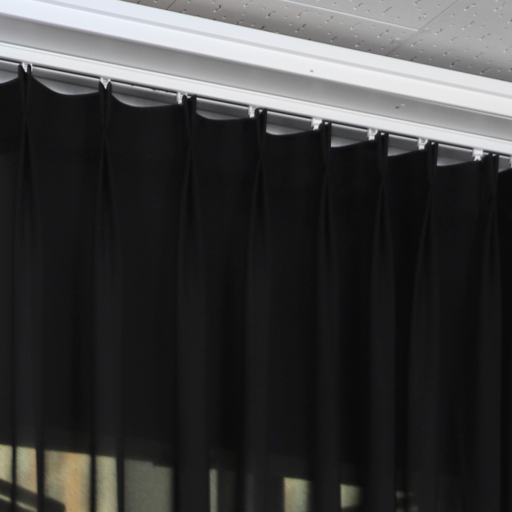 [맞춤] AMZ 블랙 쉬폰 투주름 나비주름 (광폭 이음새 없는 국내산)-사계절용 속커튼의 품위있고 차분한 쉬폰 블랙