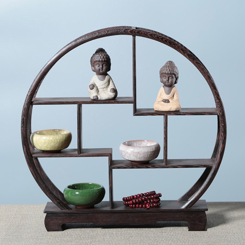 엔틱 작은 소품 미니 나무 커피잔 빈티지 인테리어 장식장