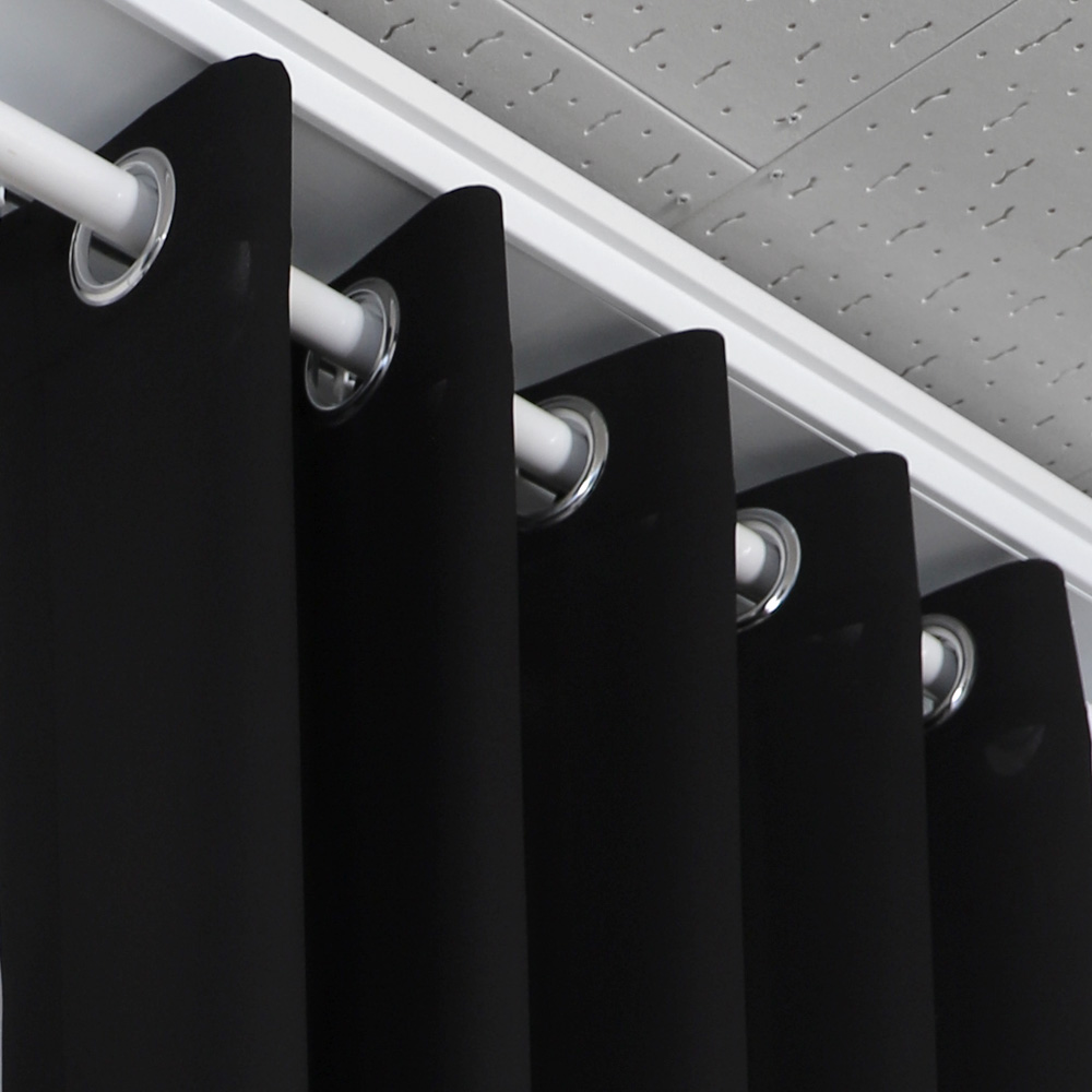 [맞춤] AMZ 쉬폰 블랙 아일렛형 (광폭 이음새 없는 국내산)-사계절용 속커튼의 품위있고 차분한 쉬폰 블랙