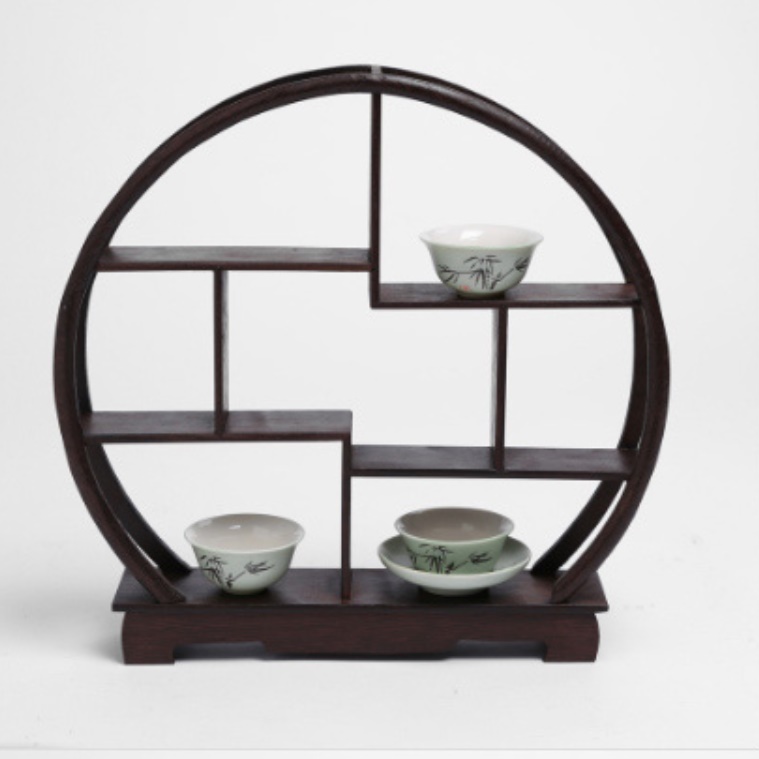 엔틱 작은 소품 미니 나무 커피잔 빈티지 인테리어 장식장