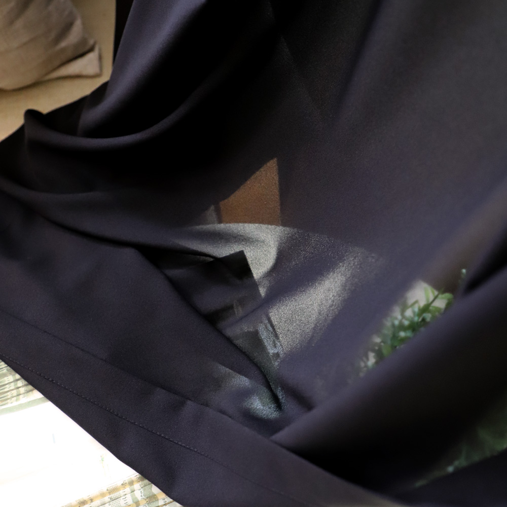 [맞춤] AMZ 쉬폰 블랙 아일렛형 (광폭 이음새 없는 국내산)-사계절용 속커튼의 품위있고 차분한 쉬폰 블랙