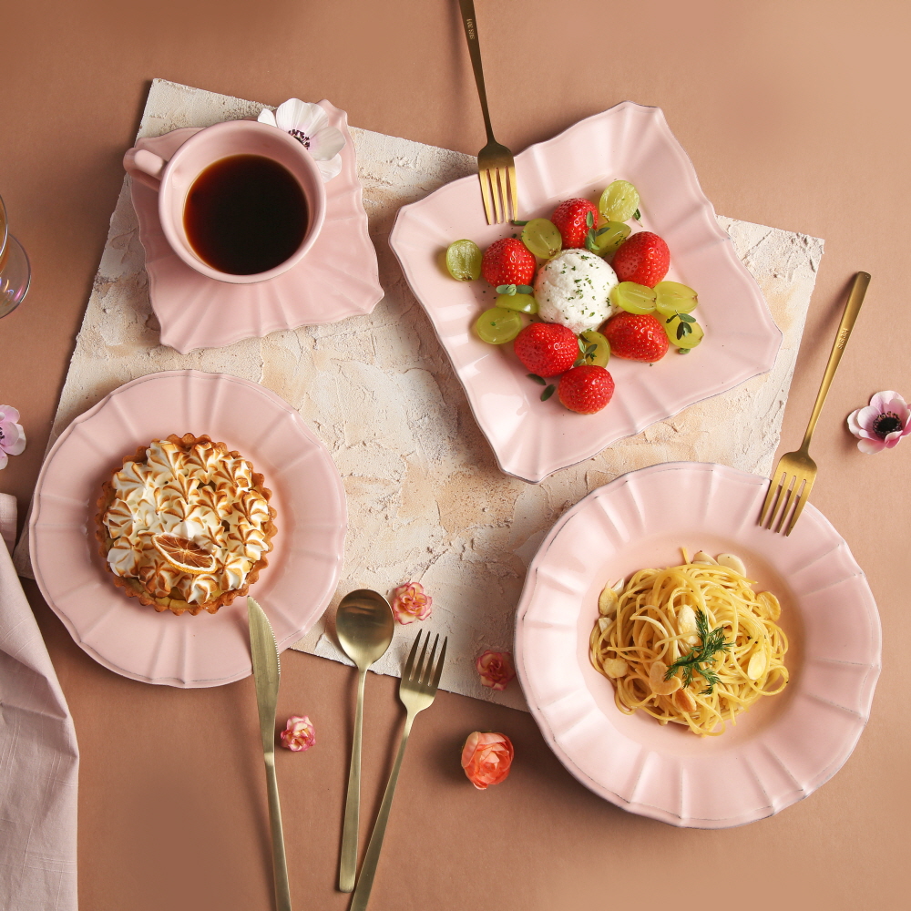 벨류세라믹 끌로에 빈티지 클래식 카페 브런치 플레이트 / 샐러드 접시 22cm - 상세 이미지 2