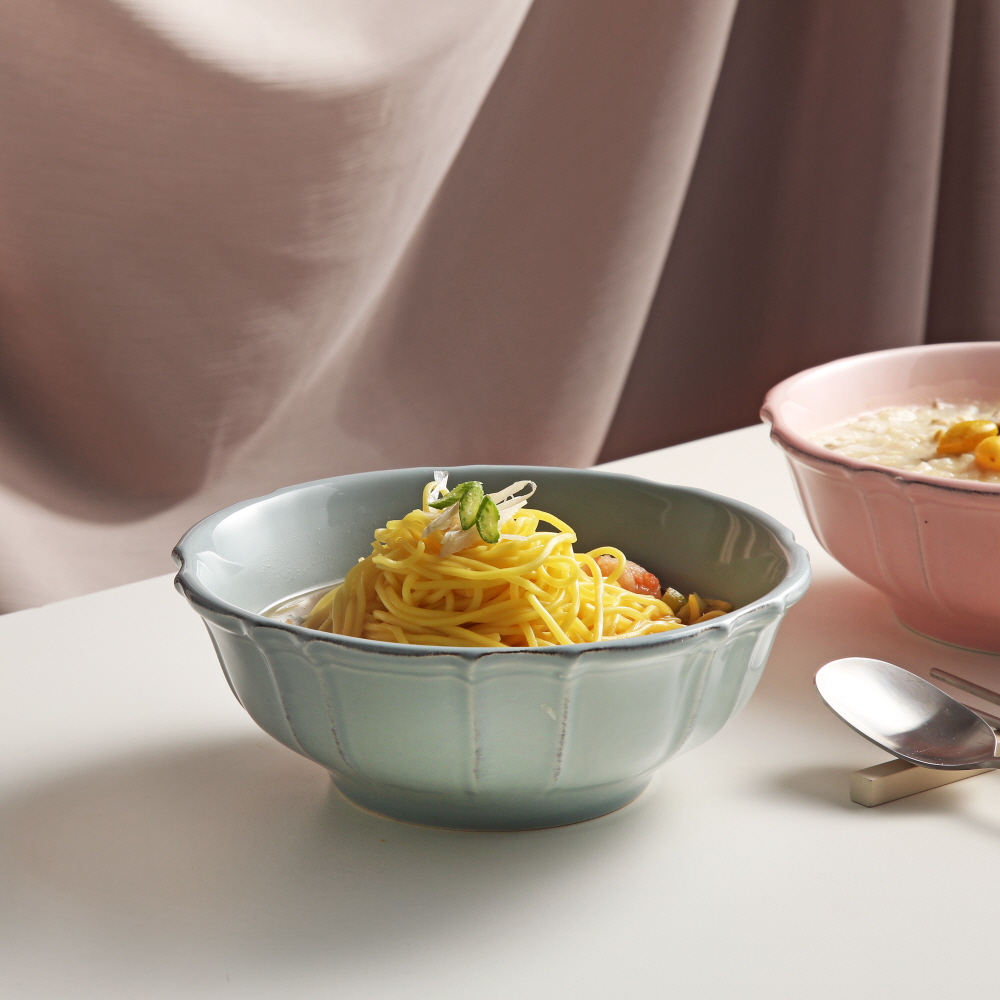 벨류세라믹 끌로에 빈티지 클래식 카페 브런치 플레이트 / 면기 18cm