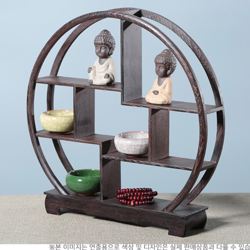 엔틱 작은 소품 미니 나무 커피잔 빈티지 인테리어 장식장