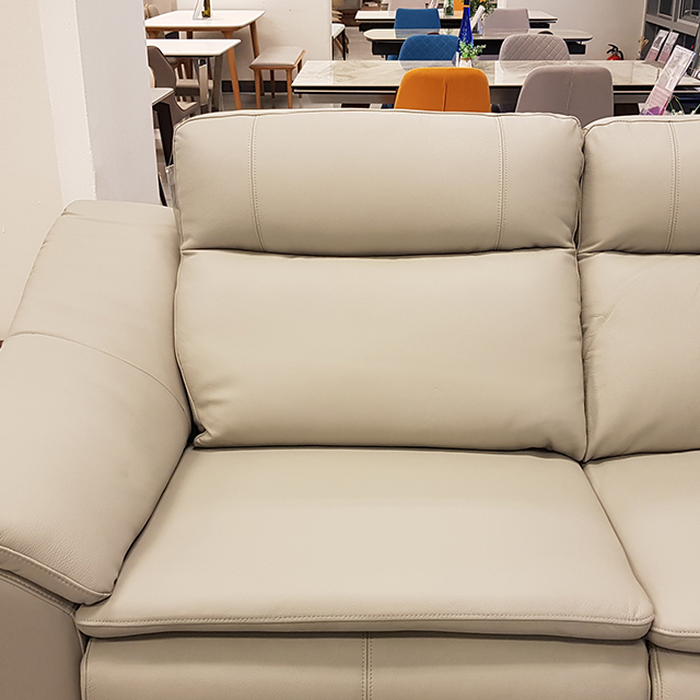 스코나 마티스 천연 황소 면피 통가죽 4인 전동 리클라이너 소파