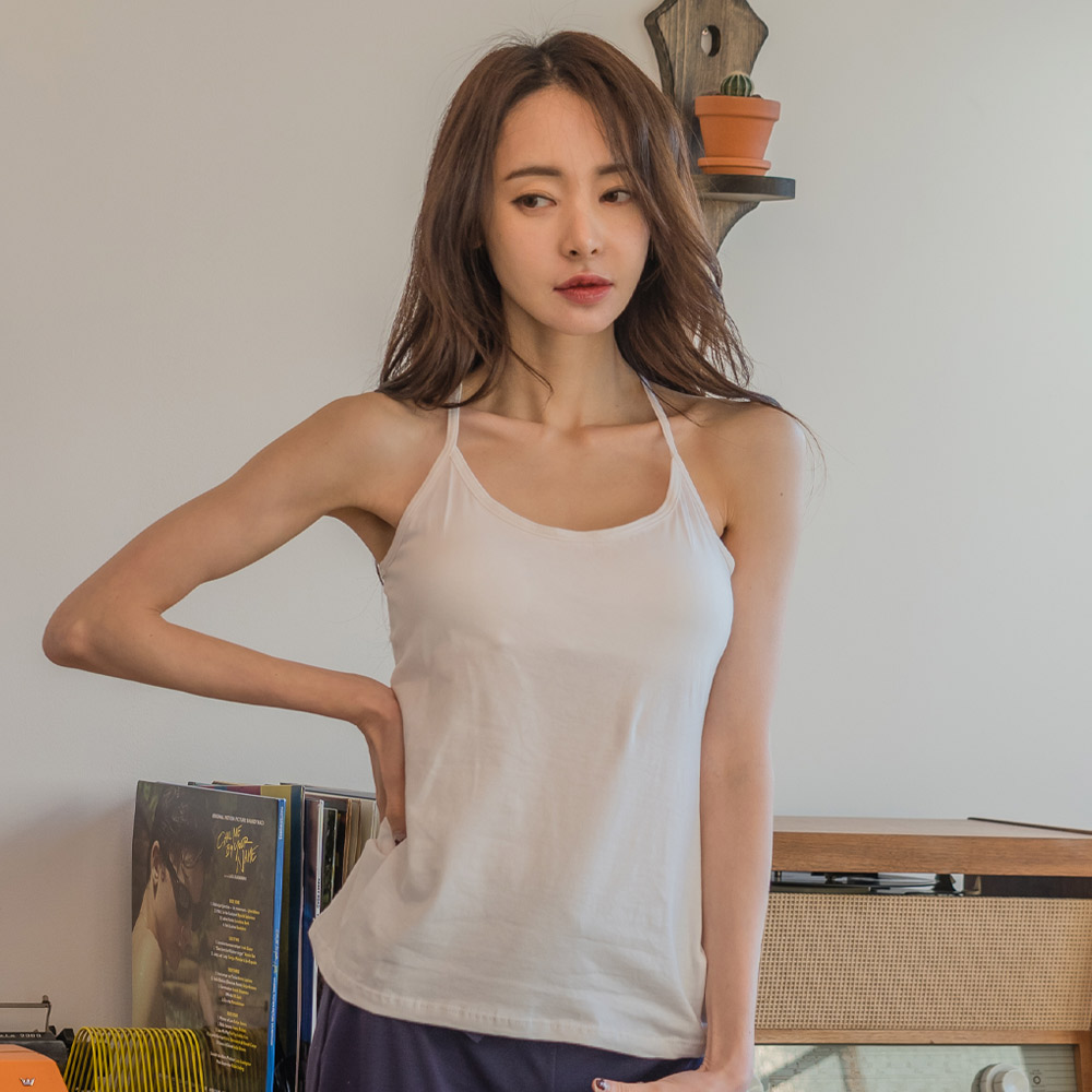 에이원 여성용 캡내장 면 끈 Y자 브라 나시 런닝 77100 - 상세 이미지 4