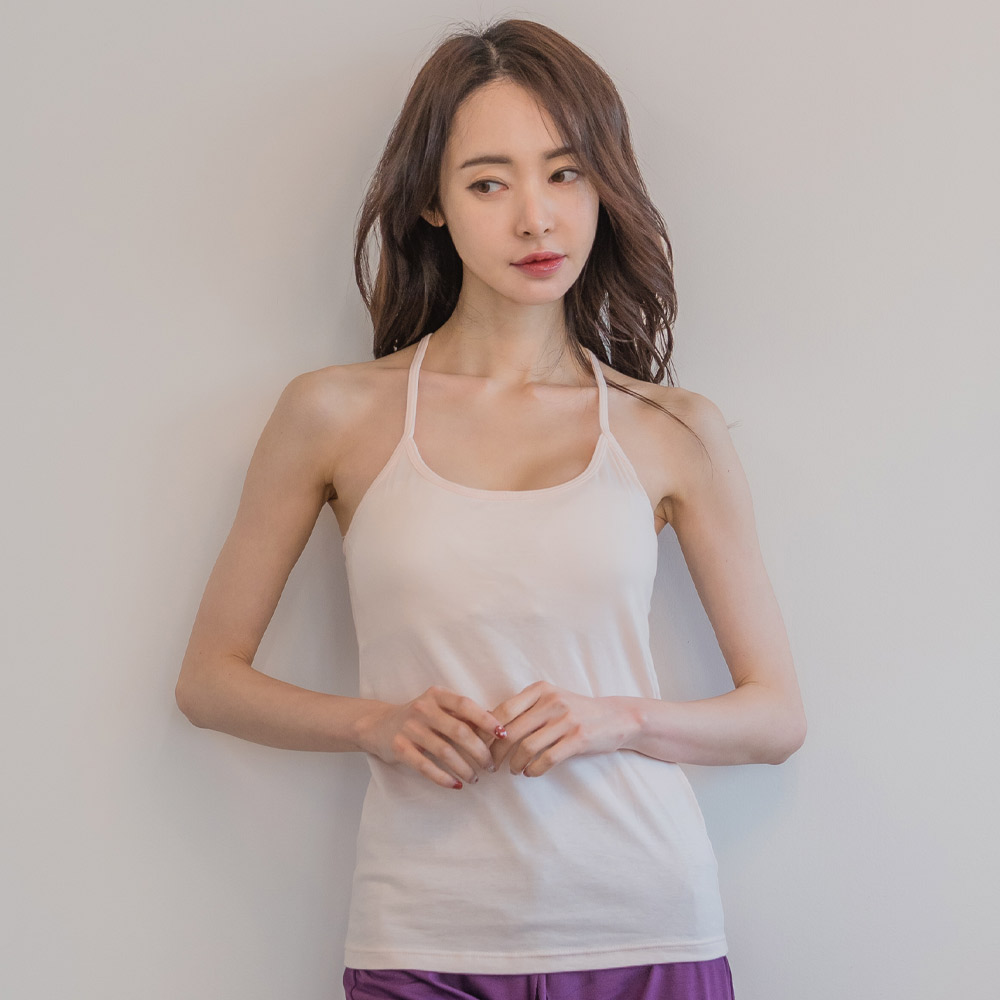 에이원 여성용 캡내장 면 끈 Y자 브라 나시 런닝 77100 - 상세 이미지 2
