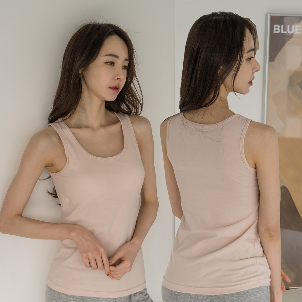 에이원 여성용 캡내장 기본 면 롱 나시 런닝 77114 - 상세 이미지 5