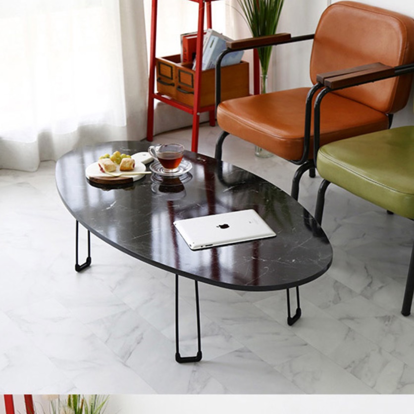 원형대리석테이블 거실용 탁자 높은 소파 테이블 접이식좌식식탁
