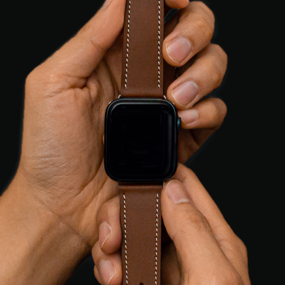 웨어플래닛 애플워치 바레니아 핸드메이드 수제 프리미엄 가죽 레더 스트랩 시리즈10 11 울트라3 호환 - 상품 이미지