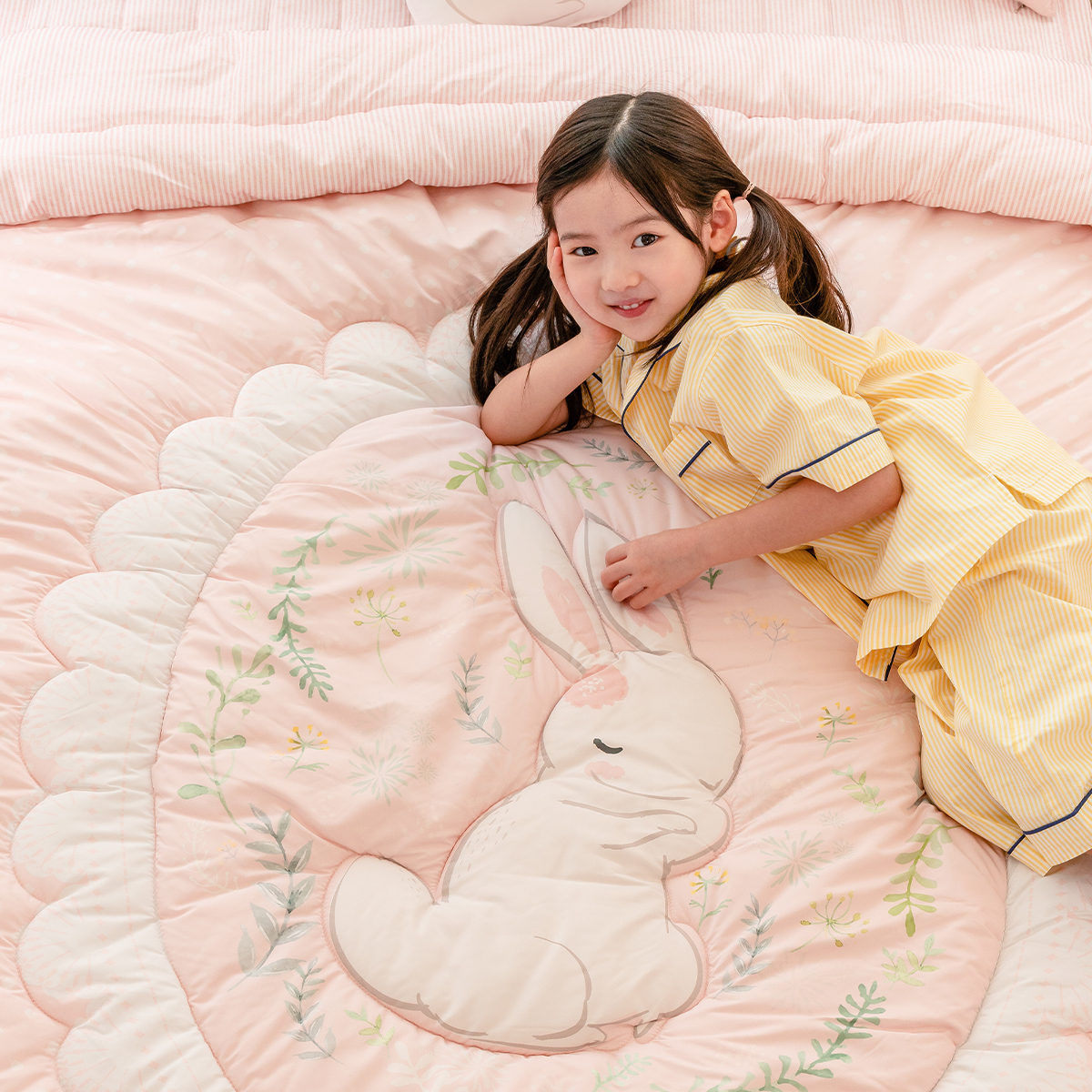 키즈 알러지케어 간절기 손자수 차렵이불 패드세트 앤래빗 (토끼), S.SS(싱글.슈퍼싱글겸용)