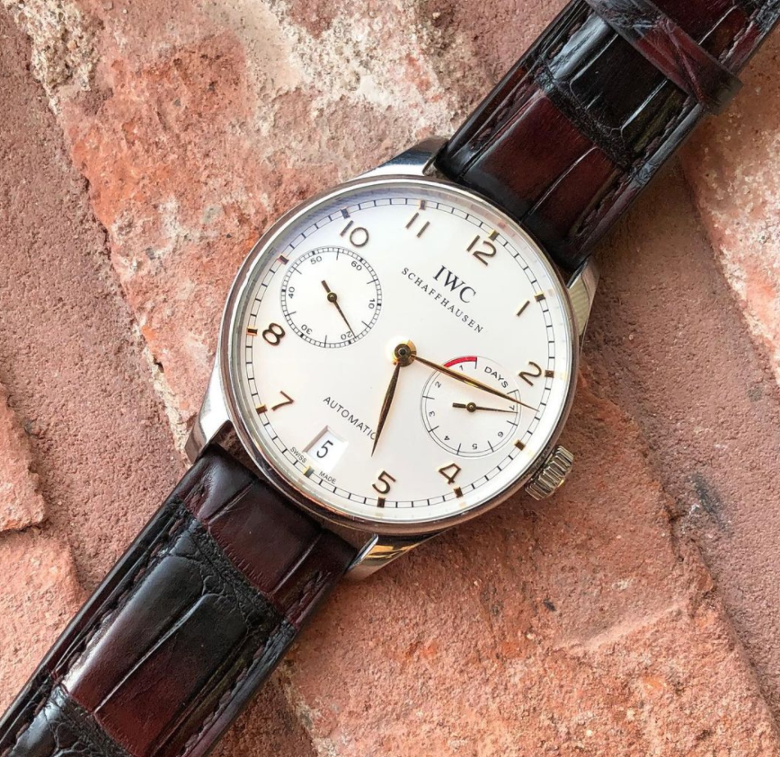 호환 IWC 크레마레인 시계줄 악어가죽 염소,소가죽 포르투기저 포르토피노 스트랩 - 상품 이미지