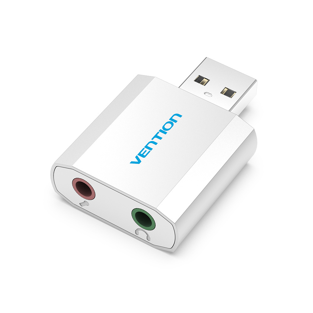 벤션 외장형 USB 사운드카드 어댑터, VAB-S13 실버 - 상품 이미지