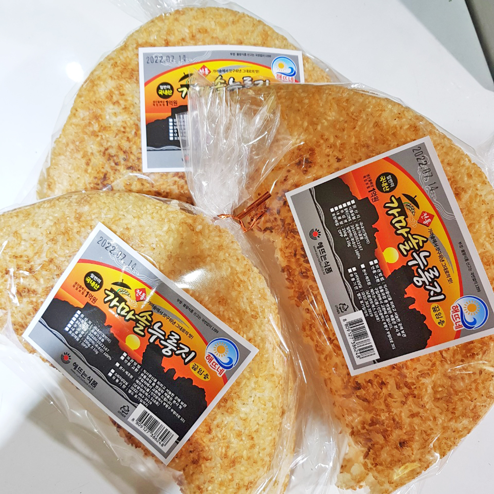[서울,성남,하남 당일배송] 바삭구수한 누룽지 3봉 [암사 금비네숯불김] : 동네시장 장보기