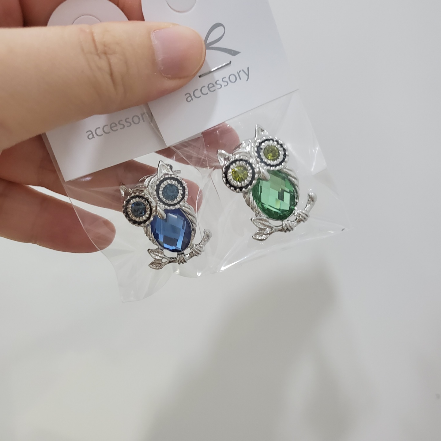 핸드메이드 크리스탈 미니 부엉이 브로치 6color - 상세 이미지 2