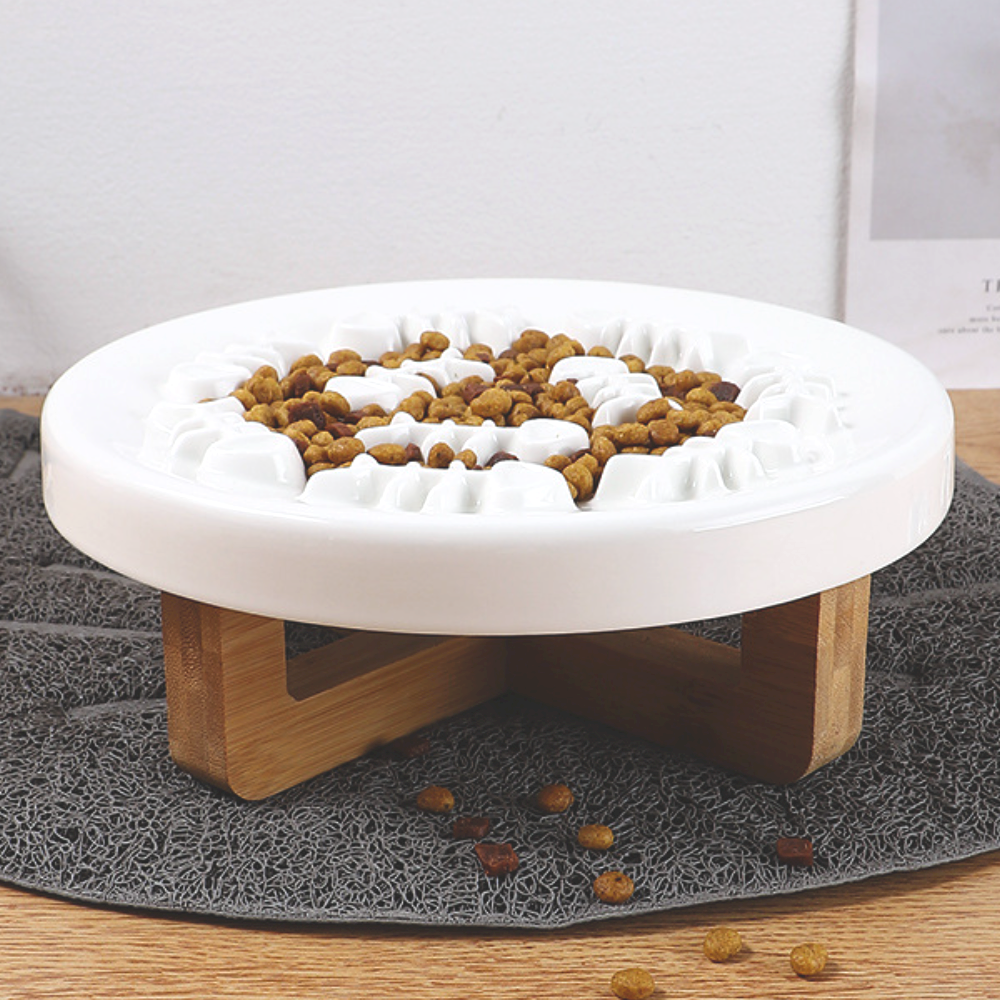 고양이 슬로우식기 강아지 급체방지 식기 밥그릇 식탁 세라믹