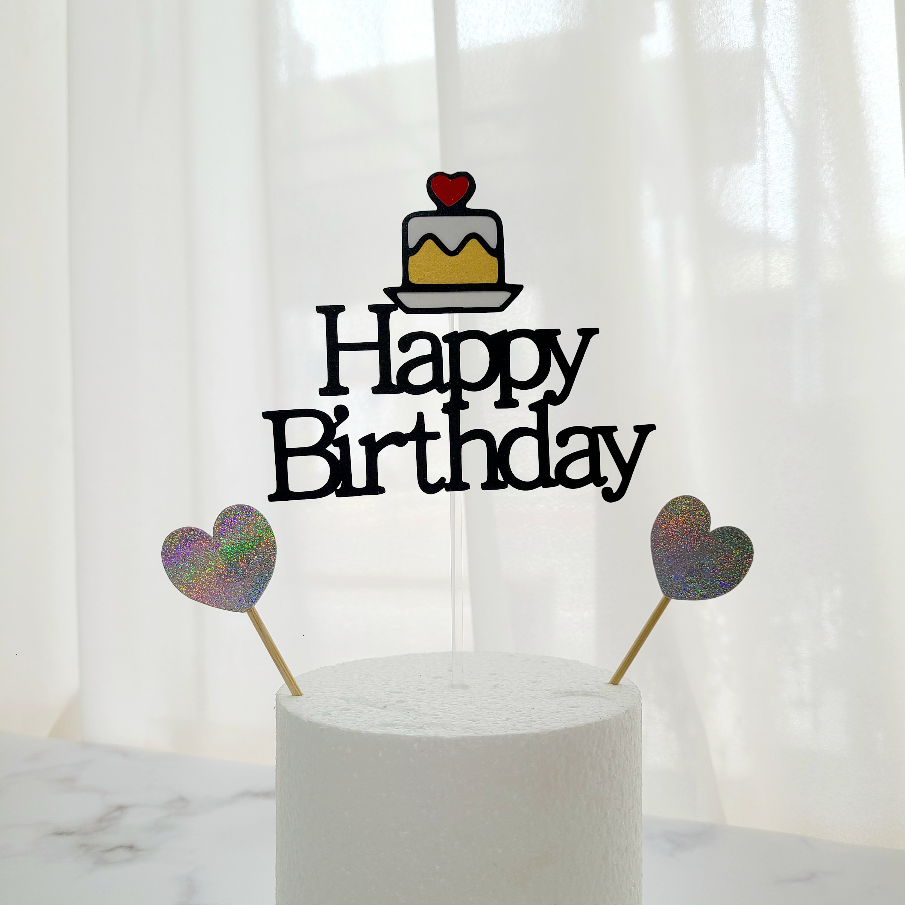 남편생일토퍼 남자친구 생일 자유문구 케이크 토퍼 제작 Happy Birthday 이미지 3