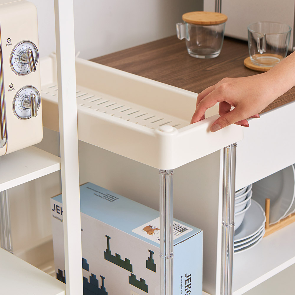 크리스탈 틈새선반 20cm 이동식 슬림 다용도실 선반 세탁실 트롤리