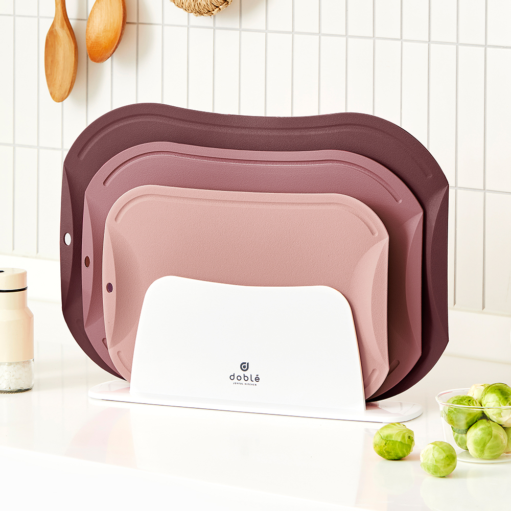 도블레 프리미어 칼집 안나는 도마 3종 세트(L+M+S)+도마거치대