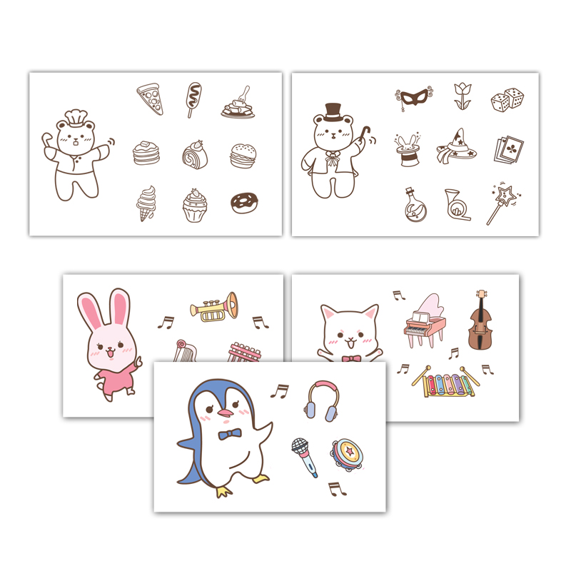 캐릭터 보온병스티커 노트북 공책 다이어리 꾸미기 곰 고양이 토끼 DIY 데코 스티커 - 상품 이미지