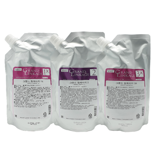 밀본 그랜드 링케이지 클리닉 1x 2 3x 굵은모/곱슬모 3종 세트 600g 용기 포함