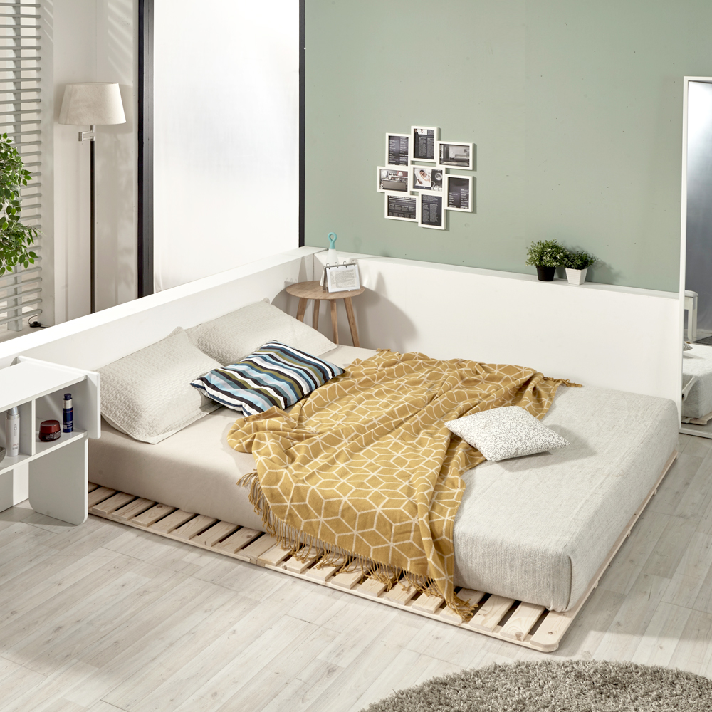 원목 침대 프레임 매트리스 깔판 저상형 침대 받침대 소나무 2단 접이식 깔판 미니싱글